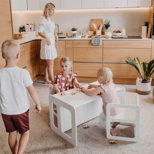 Vista 2 de Juego de mesa y silla para niños pequeños, juego de mesa Montessori para niños, juego de mesa y silla Montessori para niños pequeños