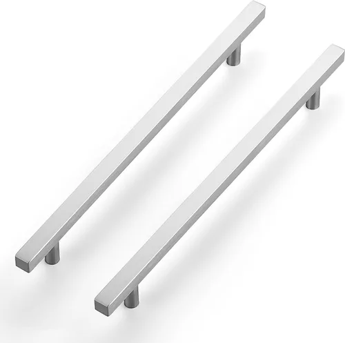 Vista 11 de Ravinte - Paquete de 5 manijas cuadradas para gabinete de cocina de 2 pulgadas, níquel cepillado, tiradores de gabinete de níquel satinado, hardware