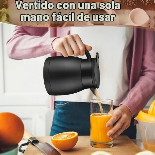 Vista 5 de Uiifan - 2 jarras térmicas de café de 17 onzas, olla aislada al vacío Negro