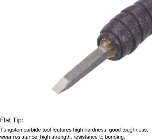 Vista 3 de uxcell Cuchillo para tallar cinceles de madera, carburo de tungsteno de 0.079 in, punta plana, herramienta de mano para carpintería, Graver 5.906 in
