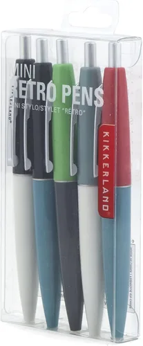 Vista 7 de Kikkerland Mini bolígrafos retro, juego de 5 (4329S)