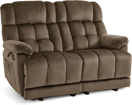 Vista 9 de MCombo Sillón reclinable de gravedad cero con consola, masaje con calor y vibración, sofá reclinable con puertos USB, portavasos para sala de estar