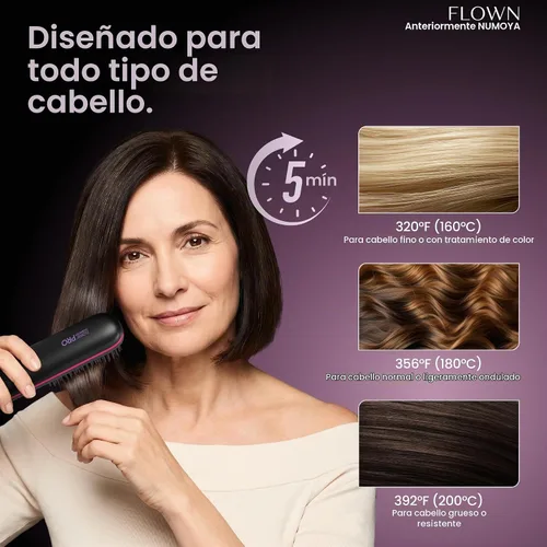 Vista 4 de Flown® Original Go Brush PRO - Cepillo térmico sin daños Cargador USB-C Negro