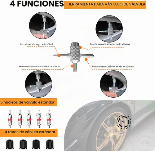 Vista 4 de GRAND PITSTOP - Kit de reparación de neumáticos universal de 27 piezas, juego de herramientas de emergencia para automóviles resistente