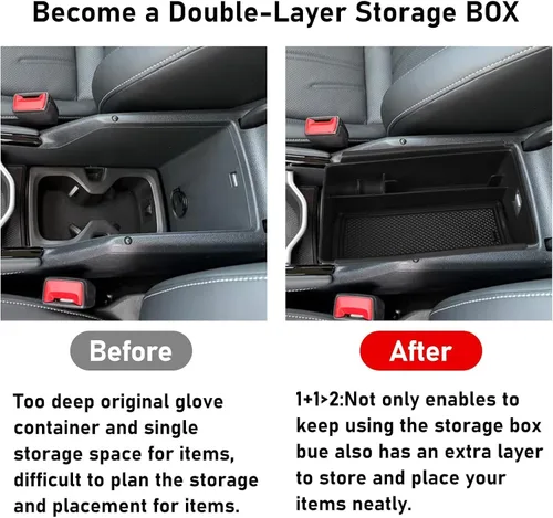 Vista 4 de TTCR-II Compatible con el organizador de consola central Volkswagen Tiguan 2025-2026, para consola VW Tiguan 2025 2026, bandeja organizadora