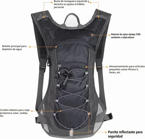 Vista 2 de Unigear Hydration Pack Backpack with 2L Water Bladder for Hiking & Cycling Lightweight Water Backpack For Running, Biking, Climbing And Camping
