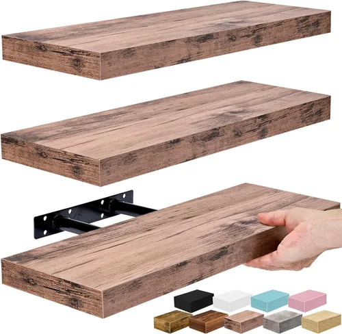 Vista 13 de Sorbus Estantes flotantes para pared, estante flotante de 16 pulgadas para cocina, dormitorio, sala de estar, baño, hogar y decoración de pared