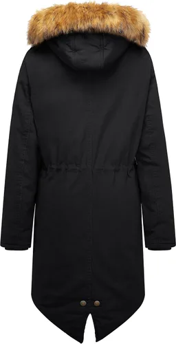 Vista 4 de WenVen Chaqueta larga de invierno con capucha y forro de sherpa para mujer, Beige