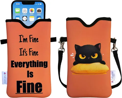 Vista 53 de Tainada Funda Estuche Bolsa de Neopreno para Teléfono para Hombres y Mujeres con Correa Cruzada/Cordón para el Cuello para iPhone 17/16/15 Pro Max