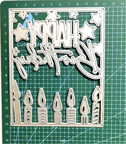 Vista 7 de Troqueles troquelados para hacer tarjetas, álbumes de recortes de metal, feliz cumpleaños, tema de tarta, troqueles de corte, bricolaje, álbum