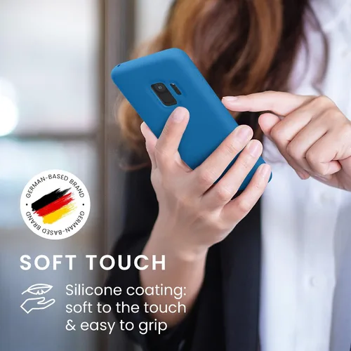 Vista 4 de kwmobile Funda compatible con Samsung Galaxy S9 - Funda de silicona TPU con acabado suave - Blue Reef