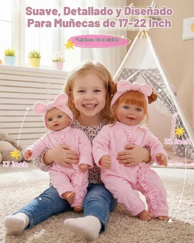 Vista 3 de BABESIDE Juego de accesorios para muñecas de bebé de 8 piezas con moisés