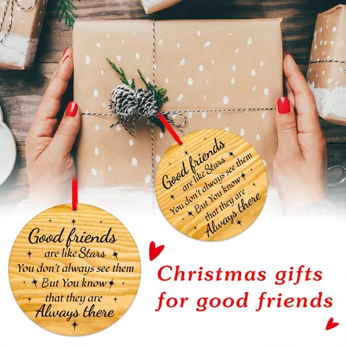 Vista 6 de PETCEE Adornos de Navidad en liquidación – Adornos de amistad 2025 Good Friends Decoración colgante para árbol de Navidad, recuerdo, regalos