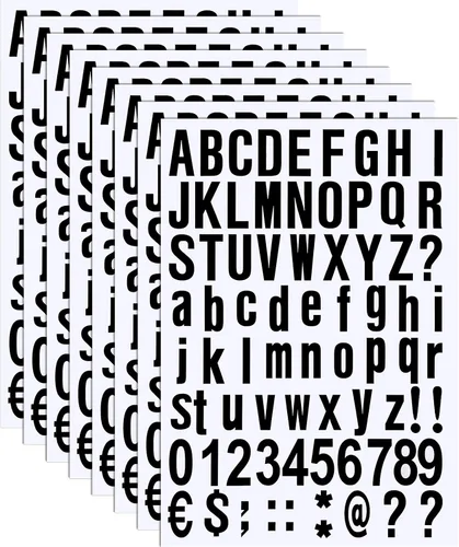 Vista 15 de 8 hojas de kit de letras y números de vinilo autoadhesivo, calcomanías de números para buzón, señales, ventana, puerta, automóviles, camiones Juego
