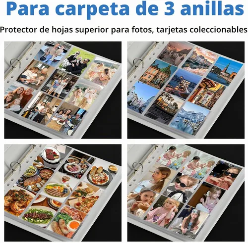 Vista 6 de 9 fundas para tarjetas de bolsillo, capacidad para 900 tarjetas, fundas para carpetas de tarjetas intercambiables, 3 anillos y 9 páginas de bolsillo