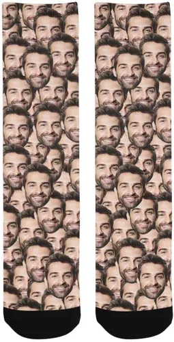 Vista 4 de Calcetines personalizados con foto para mascotas, huesos de pescado, huellas de gatos y perros, calcetines con imagen para hombres y mujeres