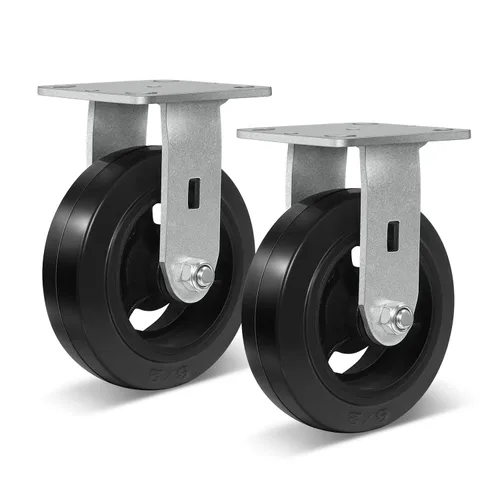 Vista 17 de Ruedas resistentes de 4 pulgadas, ruedas industriales de placa con rueda de goma, utilizadas para carrito de herramientas, plataforma, camión