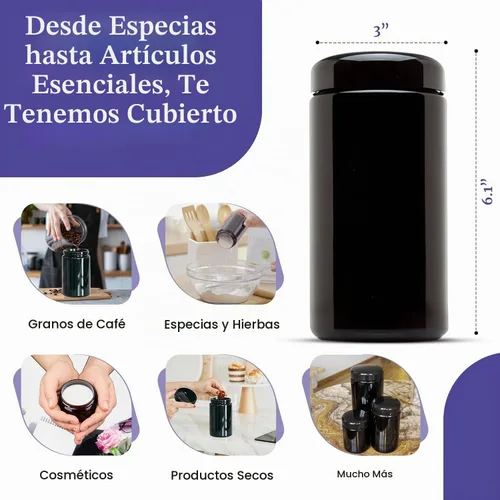 Vista 7 de Infinity Jars Tarro hermético de vidrio UV de 16.9 fl oz para café, té