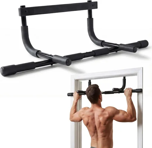 Vista 10 de DMoose Fitness Pull Up Bar for Doorway - Upto 250 Lbs Capacity, No Screwing or Slipping, Hanging Pullup & Chin Up Bar for Door Frame - Multi Padded