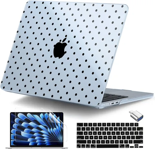 Vista 11 de Funda para MacBook Air de 15 pulgadas M5 M4 M3 M2 Chip 2026 2025 2024 2023 (modelo A3448 A3241 A3114 A2941), carcasa rígida con cubierta de teclado