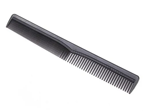 Vista 2 de Peine negro de dientes finos no rompible, fibra de carbono, antiestática, química y resistente al calor, peine para todo tipo de cabello, hombres