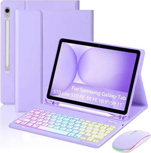 Vista 15 de EAMPANG Funda con teclado Trackpad Mouse para Samsung Galaxy Tab S10+ Plus/S9 FE+ Plus/S9+ Plus/S8+ Plus/S7 FE/S7+ Plus 12.4 pulgadas, Smart