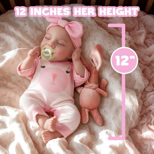 Vista 5 de JIZHI Muñecas de Bebé Reborn Realistas - Muñecas de Bebé Recién Nacido Realistas de 12 Pulgadas Niña Hechas a Mano de la Vida Real Muñecas de Niño
