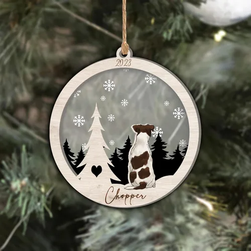 Vista 232 de Nazenti Adorno de Navidad conmemorativo personalizado, regalo personalizado de recuerdo de perro, condolencias por pérdida de mascotas, sabueso