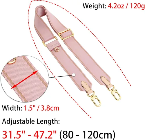 Vista 2 de TOURDREAM Correa cruzada suave ajustable para accesorios de Pochette, correa de lona ancha para bolso de diseñador