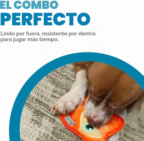 Vista 2 de Outward Hound Invincibles - Juguete de peluche para perro, XS zorro