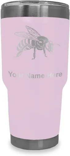 Vista 16 de LaserGram Vaso aislado al vacío de 20 onzas, abeja miel, grabado personalizado incluido (negro)