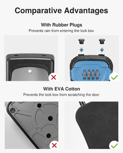 Vista 7 de Puroma Caja de Seguridad, Caja de Llaves con Cerradura de Montaje en Pared y Caja de Seguridad Portátil con Código Reiniciable, Caja de Seguridad