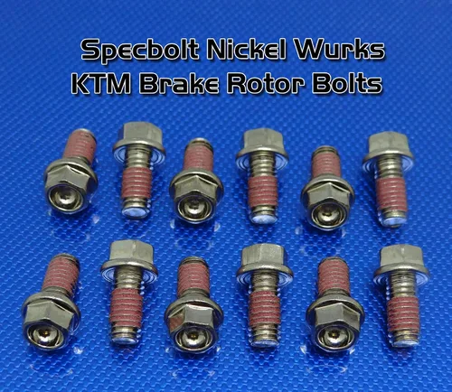 Vista 2 de Specbolt Nickel Wurks mc Kit de pernos de rotor de freno Compatible con: KTM SX SXF EXC XC XC-W EXC-F SX-X Match for # 59009062013 GasGas Husqvarna