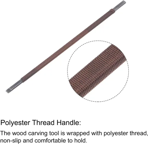 Vista 4 de uxcell Cuchillo para tallar cinceles de madera, 0.138 in de acero al manganeso punta plana herramienta de mano para carpintería Graver 5.512 in