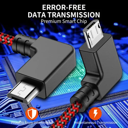 Vista 4 de Cable de datos OTG Micro USB a Micro USB de 90 grados para teléfono Android, tableta, OTG, cable de datos para DJI Spark, Mavic Pro, Platinum, Air
