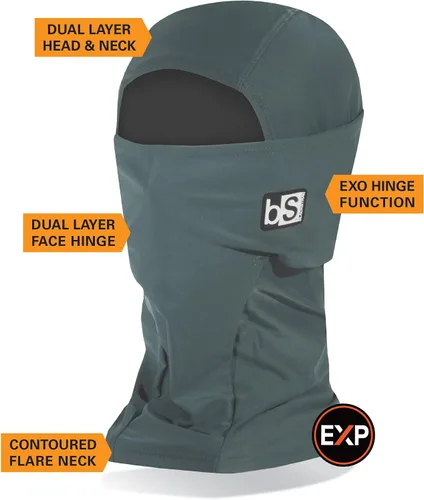 Vista 2 de BLACKSTRAP Expedition - Pasamontañas con capucha y doble capa para clima frío, para hombres y mujeres para mayor calidez, Negro