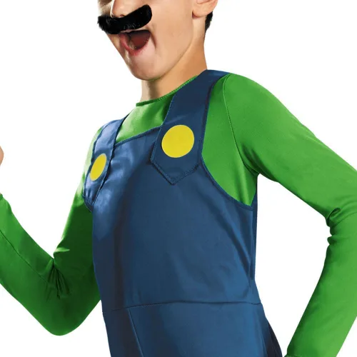 Vista 3 de Disguise Disfraz de Nintendo Luigi para niños, disfraz oficial de Super Mario Brothers para niños