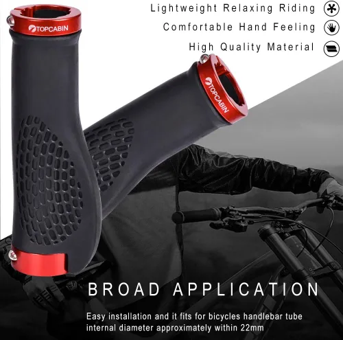 Vista 4 de Puños ergonómicos de manubrio de bicicleta, de Topcabin, con amplia superficie de agarre