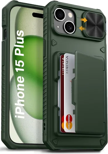 Vista 39 de Vihibii Funda para iPhone 13 Pro Max/iPhone 12 Pro Max con tarjetero (4 tarjetas) [bloqueo RFID] y cubierta de cámara deslizante, protección contra