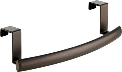 Vista 7 de mDesign - Barra de toallas curva de acero para colgar sobre la puerta, colgador para armario o armario, soporte de almacenamiento para cocina, baño