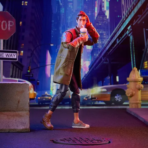 Vista 5 de Spider Man de Hasbro Marvel Legends Series, Into The Spider-Verse. Figura de acción coleccionable de Peter B. Parker de 6 pulgadas, juguete