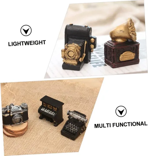 Vista 3 de BESPORTBLE 6 piezas de adornos de resina artesanías decoración mini habitación mini electrodomésticos juguete motosierras mini cosas miniaturas