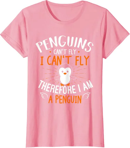 Vista 16 de Penguins Can't Fly Shirt - Camiseta de regalo para amantes de los pingüinos, Azul Azul Marino