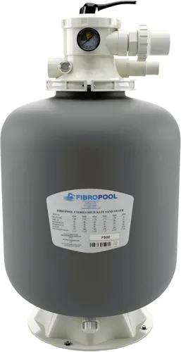 Vista 9 de FibroPool Filtro de arena para piscina de 14 pulgadas, 75 libras, sobre el suelo hasta 3500 galones, válvula multipuerto de 6 vías, compatible