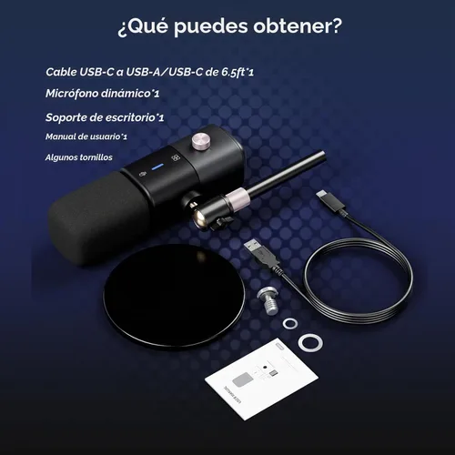 Vista 8 de NearStream Micrófono dinámico AM15X para PC con USB/XLR, cancelación