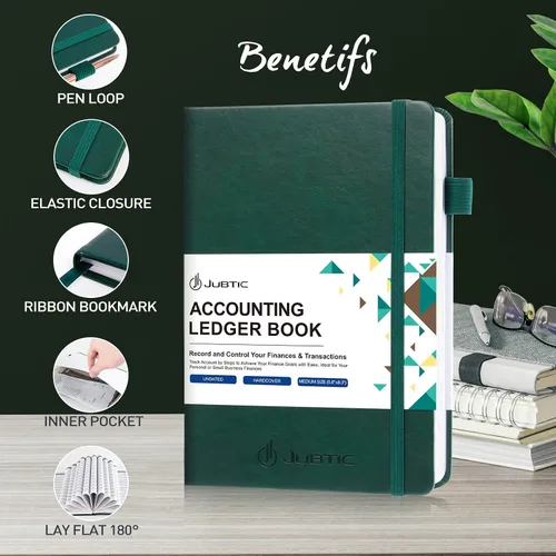 Vista 4 de JUBTIC Libro de contabilidad - Registro contable para pequeñas empresas y uso personal - Libro de registro de contabilidad diario columnar