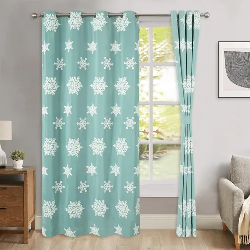 Vista 26 de VOGOL - Cortinas con ojales bordadas con patrón floral elegante de lino sintético, 2 paneles, 60% opacas con aislamiento térmico, cortinas pesadas
