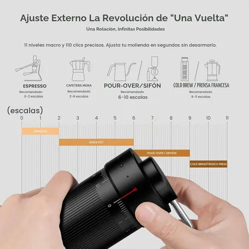 Vista 2 de MHW-3BOMBER R3 Pro - Molinillo de café manual, rebaba cónica con revestimiento de titanio mejorada 2026, molinillo manual de ajuste externo