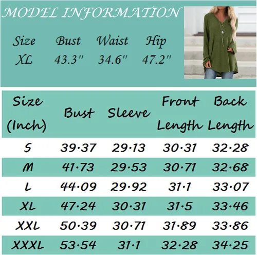Vista 3 de Camiseta de manga larga para mujer, para otoño e invierno, con cuello en V, color sólido, informal, larga, holgada, para otoño e invierno