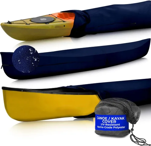 Vista 11 de EliteShield Cubierta para Canoa y Kayak; Resistente al Agua y a los Rayos UV 600D Poliéster Grado Marino Cubierta Completa para Almacenamiento